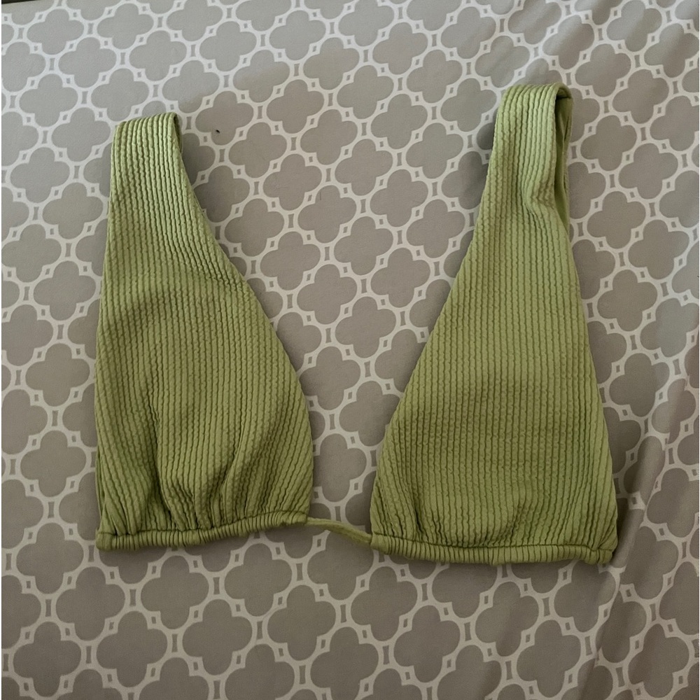 Monday swimwear olive green crinkle two piece